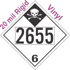 Inhalation Hazard Class 6.1 UN2655 20mil Rigid Vinyl DOT Placard