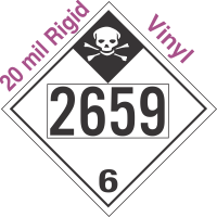 Inhalation Hazard Class 6.1 UN2659 20mil Rigid Vinyl DOT Placard