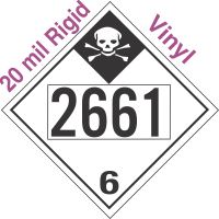 Inhalation Hazard Class 6.1 UN2661 20mil Rigid Vinyl DOT Placard