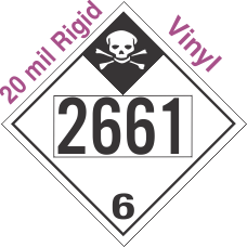 Inhalation Hazard Class 6.1 UN2661 20mil Rigid Vinyl DOT Placard