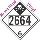 Inhalation Hazard Class 6.1 UN2664 20mil Rigid Vinyl DOT Placard