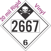 Inhalation Hazard Class 6.1 UN2667 20mil Rigid Vinyl DOT Placard