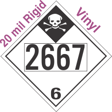 Inhalation Hazard Class 6.1 UN2667 20mil Rigid Vinyl DOT Placard
