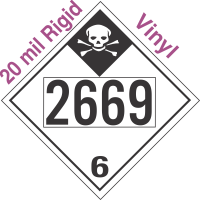 Inhalation Hazard Class 6.1 UN2669 20mil Rigid Vinyl DOT Placard