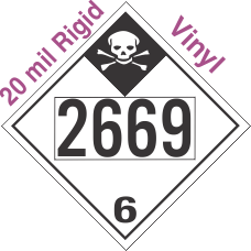 Inhalation Hazard Class 6.1 UN2669 20mil Rigid Vinyl DOT Placard
