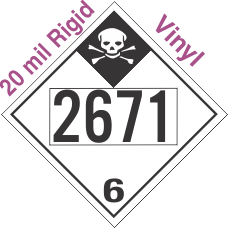 Inhalation Hazard Class 6.1 UN2671 20mil Rigid Vinyl DOT Placard