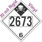 Inhalation Hazard Class 6.1 UN2673 20mil Rigid Vinyl DOT Placard