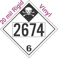 Inhalation Hazard Class 6.1 UN2674 20mil Rigid Vinyl DOT Placard