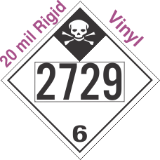Inhalation Hazard Class 6.1 UN2729 20mil Rigid Vinyl DOT Placard