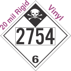 Inhalation Hazard Class 6.1 UN2754 20mil Rigid Vinyl DOT Placard