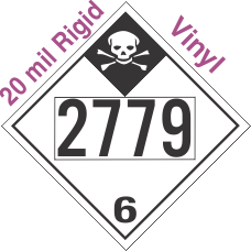 Inhalation Hazard Class 6.1 UN2779 20mil Rigid Vinyl DOT Placard