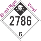 Inhalation Hazard Class 6.1 UN2786 20mil Rigid Vinyl DOT Placard
