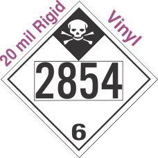 Inhalation Hazard Class 6.1 UN2854 20mil Rigid Vinyl DOT Placard