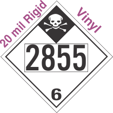 Inhalation Hazard Class 6.1 UN2855 20mil Rigid Vinyl DOT Placard