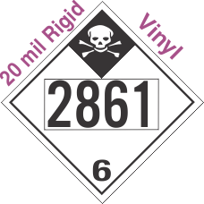 Inhalation Hazard Class 6.1 UN2861 20mil Rigid Vinyl DOT Placard