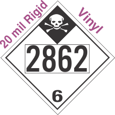 Inhalation Hazard Class 6.1 UN2862 20mil Rigid Vinyl DOT Placard