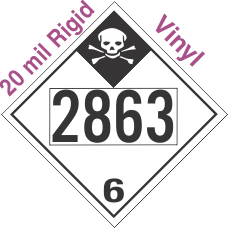 Inhalation Hazard Class 6.1 UN2863 20mil Rigid Vinyl DOT Placard