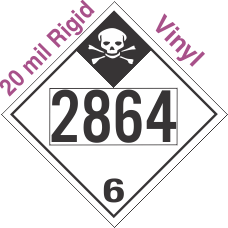 Inhalation Hazard Class 6.1 UN2864 20mil Rigid Vinyl DOT Placard