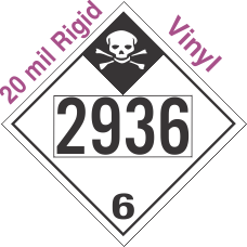 Inhalation Hazard Class 6.1 UN2936 20mil Rigid Vinyl DOT Placard