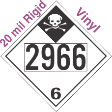 Inhalation Hazard Class 6.1 UN2966 20mil Rigid Vinyl DOT Placard