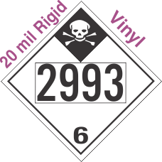 Inhalation Hazard Class 6.1 UN2993 20mil Rigid Vinyl DOT Placard