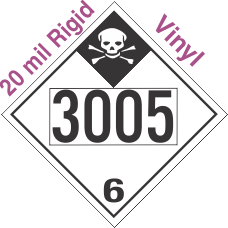 Inhalation Hazard Class 6.1 UN3005 20mil Rigid Vinyl DOT Placard