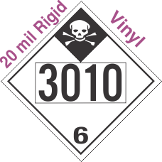 Inhalation Hazard Class 6.1 UN3010 20mil Rigid Vinyl DOT Placard
