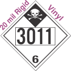 Inhalation Hazard Class 6.1 UN3011 20mil Rigid Vinyl DOT Placard