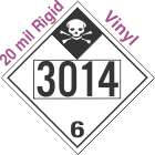 Inhalation Hazard Class 6.1 UN3014 20mil Rigid Vinyl DOT Placard