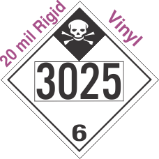 Inhalation Hazard Class 6.1 UN3025 20mil Rigid Vinyl DOT Placard