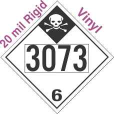 Inhalation Hazard Class 6.1 UN3073 20mil Rigid Vinyl DOT Placard