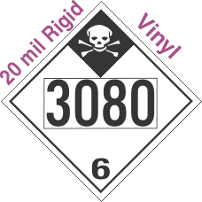 Inhalation Hazard Class 6.1 UN3080 20mil Rigid Vinyl DOT Placard