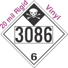 Inhalation Hazard Class 6.1 UN3086 20mil Rigid Vinyl DOT Placard