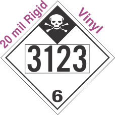 Inhalation Hazard Class 6.1 UN3123 20mil Rigid Vinyl DOT Placard