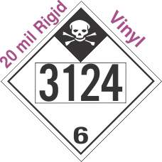 Inhalation Hazard Class 6.1 UN3124 20mil Rigid Vinyl DOT Placard