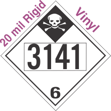 Inhalation Hazard Class 6.1 UN3141 20mil Rigid Vinyl DOT Placard