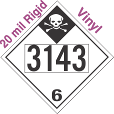 Inhalation Hazard Class 6.1 UN3143 20mil Rigid Vinyl DOT Placard