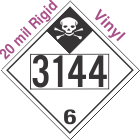 Inhalation Hazard Class 6.1 UN3144 20mil Rigid Vinyl DOT Placard