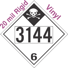 Inhalation Hazard Class 6.1 UN3144 20mil Rigid Vinyl DOT Placard