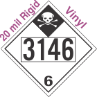 Inhalation Hazard Class 6.1 UN3146 20mil Rigid Vinyl DOT Placard