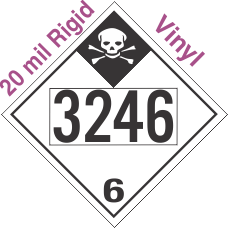 Inhalation Hazard Class 6.1 UN3246 20mil Rigid Vinyl DOT Placard