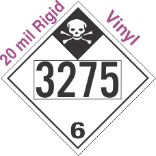 Inhalation Hazard Class 6.1 UN3275 20mil Rigid Vinyl DOT Placard