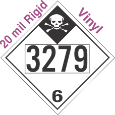 Inhalation Hazard Class 6.1 UN3279 20mil Rigid Vinyl DOT Placard