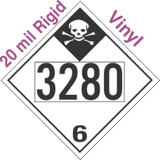 Inhalation Hazard Class 6.1 UN3280 20mil Rigid Vinyl DOT Placard