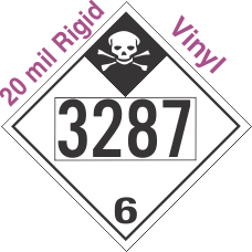 Inhalation Hazard Class 6.1 UN3287 20mil Rigid Vinyl DOT Placard