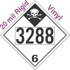 Inhalation Hazard Class 6.1 UN3288 20mil Rigid Vinyl DOT Placard