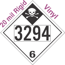 Inhalation Hazard Class 6.1 UN3294 20mil Rigid Vinyl DOT Placard