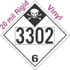 Inhalation Hazard Class 6.1 UN3302 20mil Rigid Vinyl DOT Placard