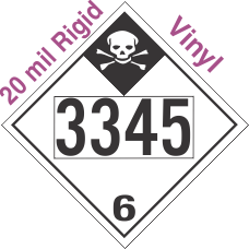 Inhalation Hazard Class 6.1 UN3345 20mil Rigid Vinyl DOT Placard