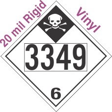 Inhalation Hazard Class 6.1 UN3349 20mil Rigid Vinyl DOT Placard